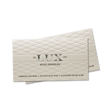 Lux Fine Jewelry business card design