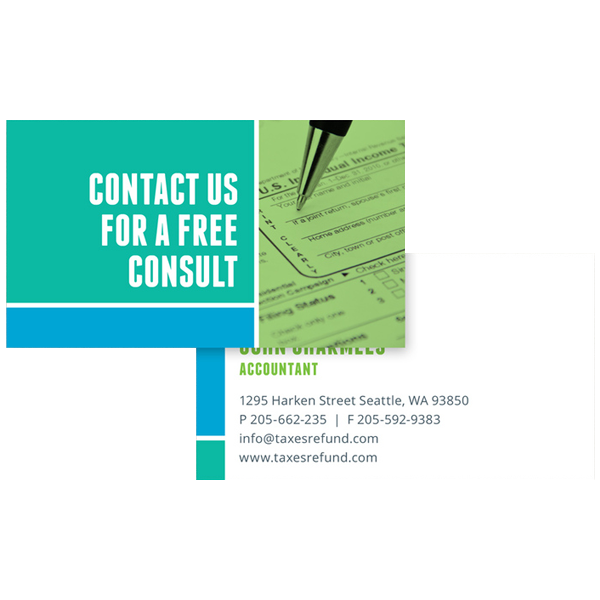 Maximum Tax Refund Business Card Template