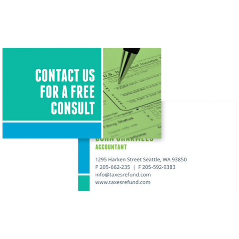 Maximum Tax Refund Business Card Template