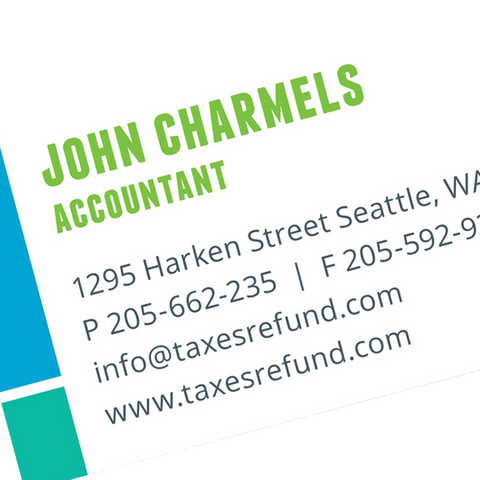 Maximum Tax Refund Business Card Template